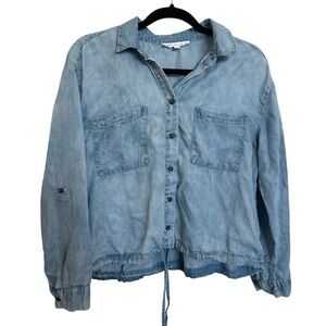 Jane + Delancey Drawstring Hem Button-Up Shirt Size M